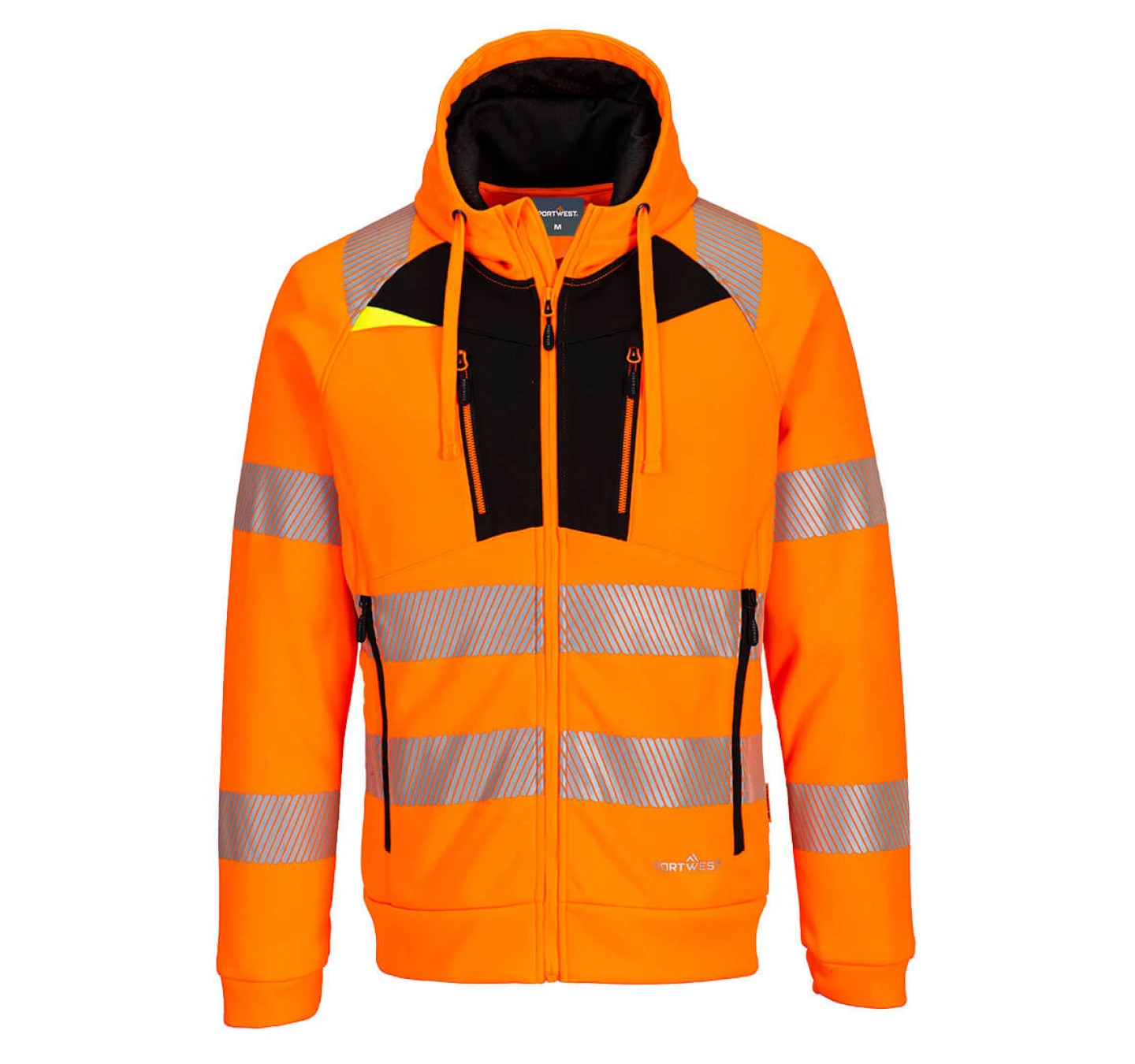 Hanorac cu fermoar PW3 Hi-Vis DX484 Portocaliu