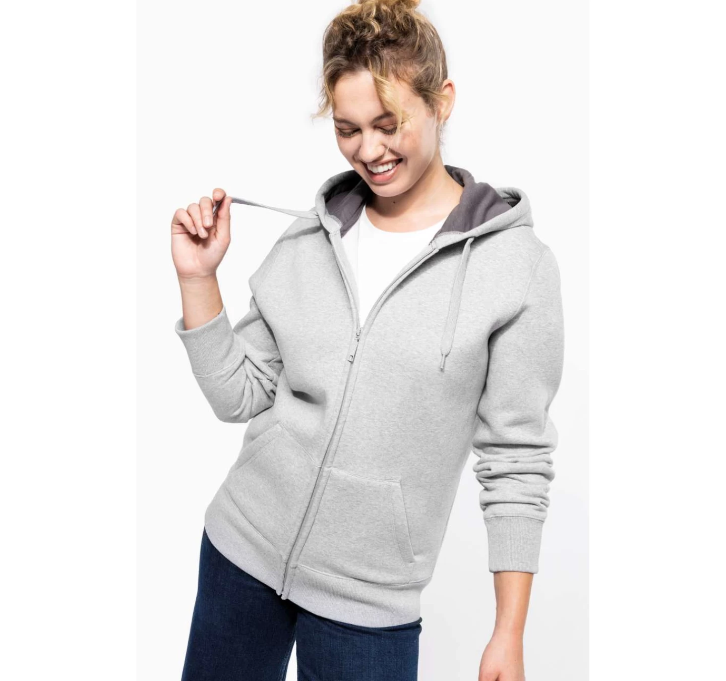 Hanorac Gluga si Fermoar KARIBAN 360g KA444 Oxford Grey Hanorac Gluga si Fermoar KARIBAN 360g KA444 Oxford Grey