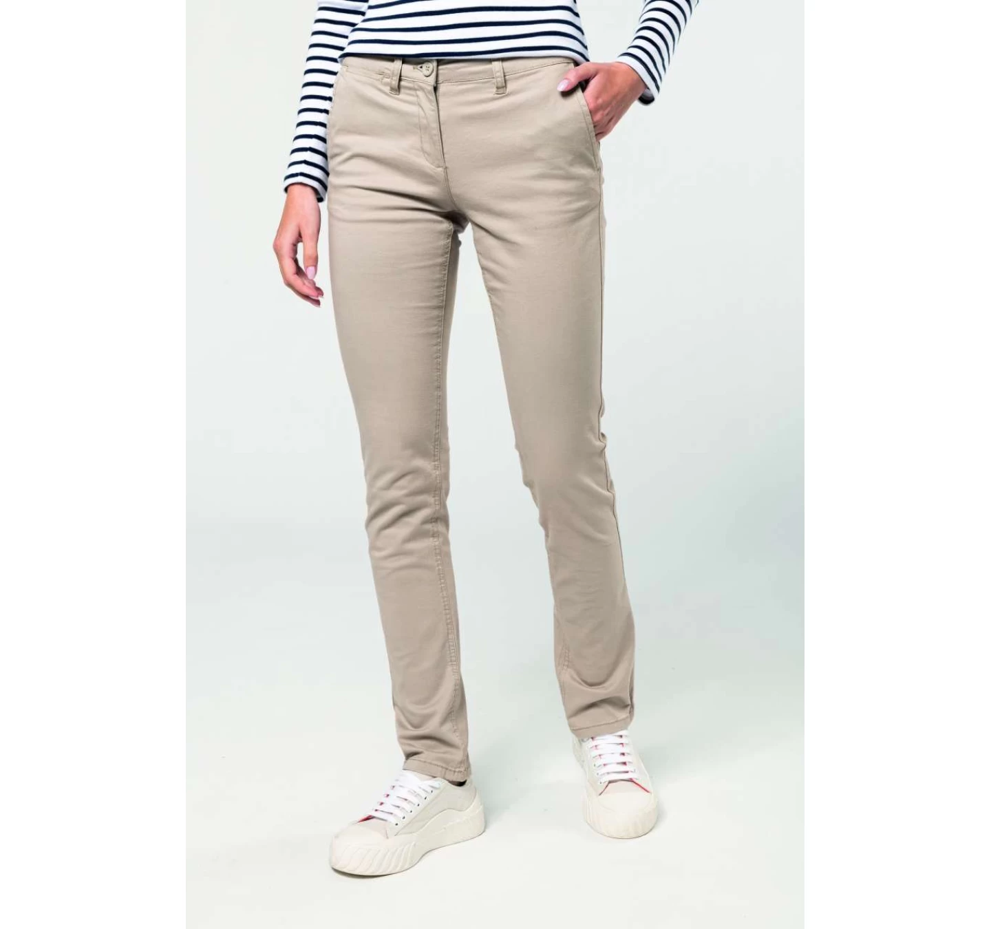 Pantaloni Femei CHINO KARIBAN KA741 Beige Pantaloni Femei CHINO KARIBAN KA741 Beige