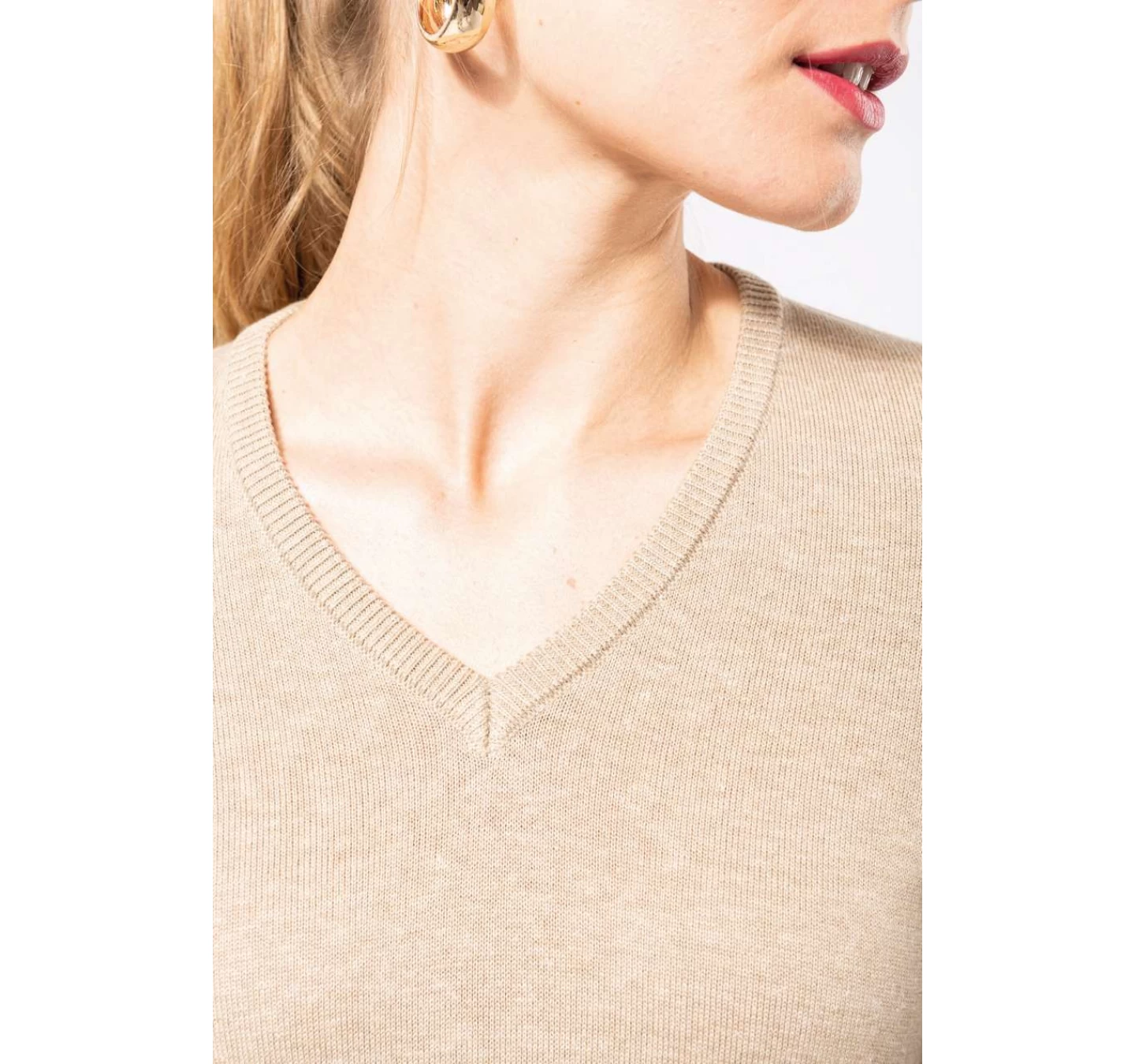 Pulover Femei In V KARIBAN KA966 Grey Melange Pulover Femei In V KARIBAN KA966 Grey Melange