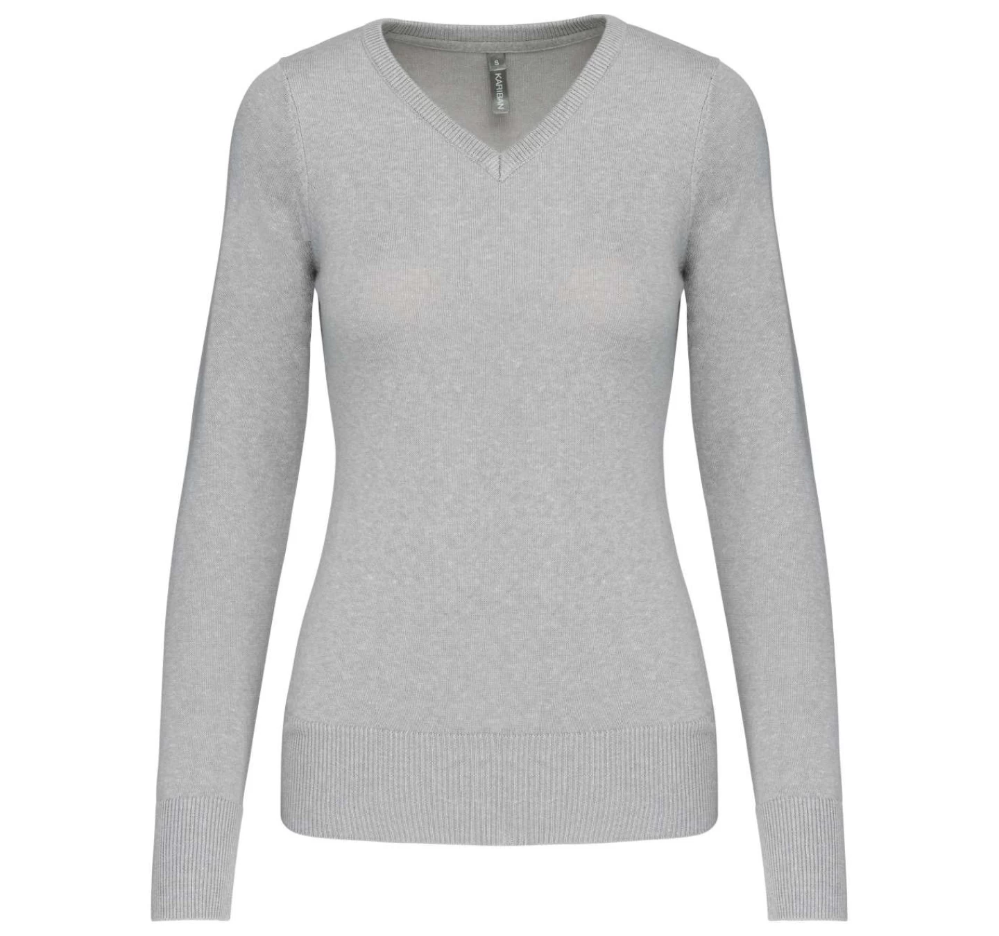 Pulover Femei In V KARIBAN KA966 Grey Melange Pulover Femei In V KARIBAN KA966 Grey Melange