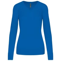 Pulover Femei In V KARIBAN KA966 Light Royal Blue