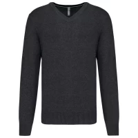 Pulover Barbati PREMIUM in V KARIBAN KA982 Black Heather