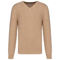 Pulover Barbati PREMIUM in V KARIBAN KA982 Camel Heather