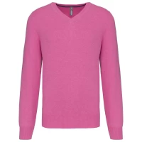 Pulover Barbati PREMIUM in V KARIBAN KA982 Candy Pink Heather