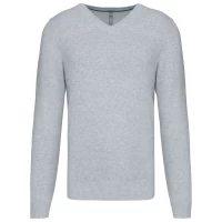 Pulover Barbati PREMIUM in V KARIBAN KA982 Light Grey Heather