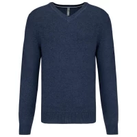 Pulover Barbati PREMIUM in V KARIBAN KA982 Navy Heather