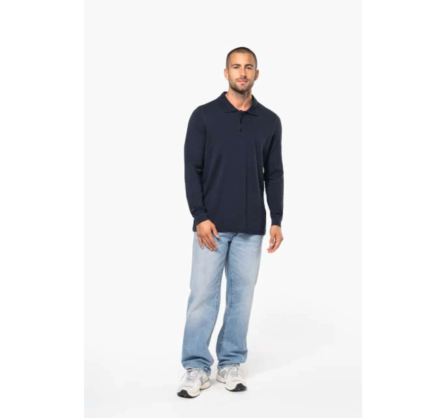 Tricou Polo maneca lunga Barbati KA256 Navy Tricou Polo maneca lunga Barbati KA256 Navy