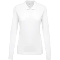 Tricou Polo maneca lunga Femei KA257 Alb