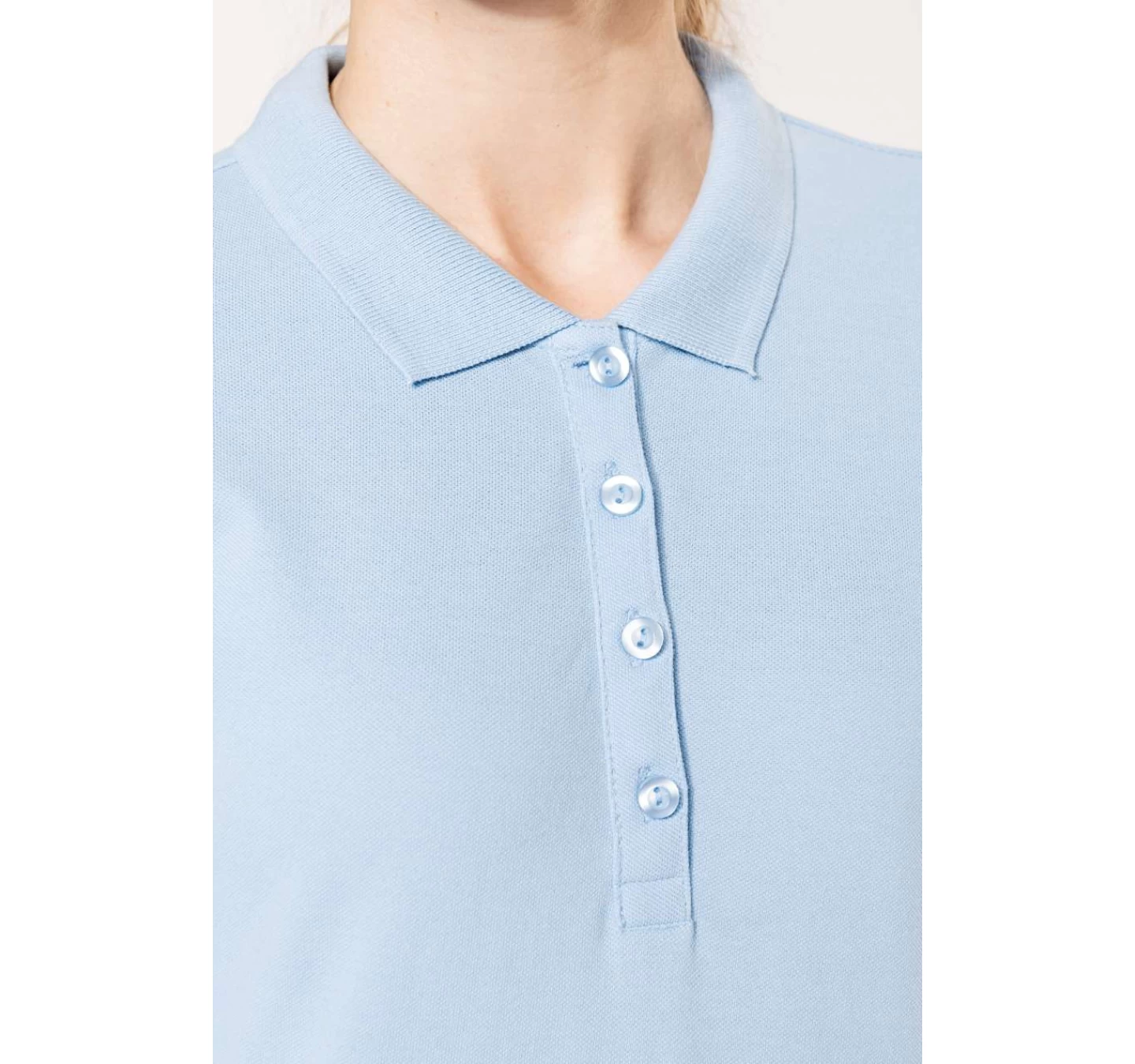 Tricou Polo maneca lunga Femei KA257 Sky Blue Tricou Polo maneca lunga Femei KA257 Sky Blue