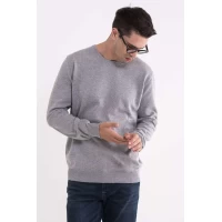 Pulover Bumbac LW9188 Light Melange Grey